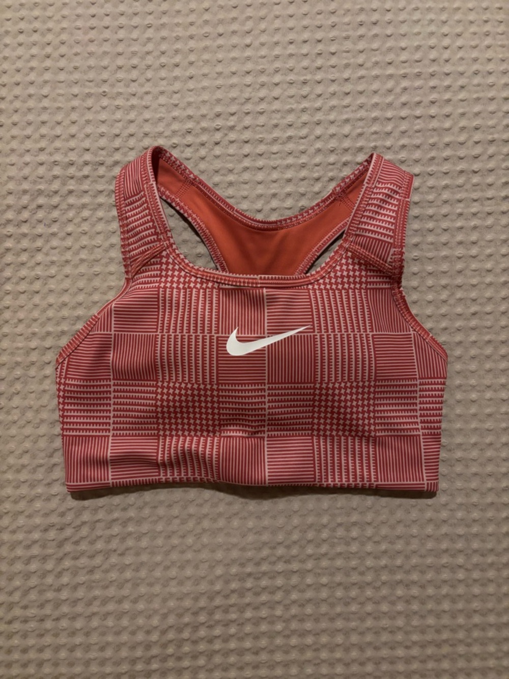 Nike Plaid Rust Red Racerback Sports Bra - Picture 2 of 2